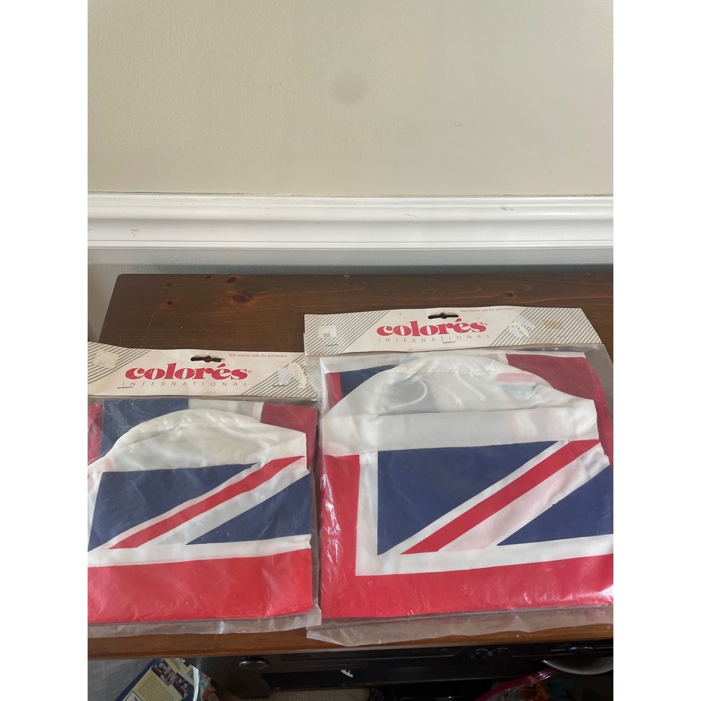 Vintage Colores International Union Jack Windsocks Set of 2 Made in USA New